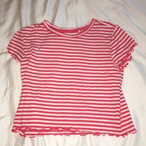 Red and white stripped crop top